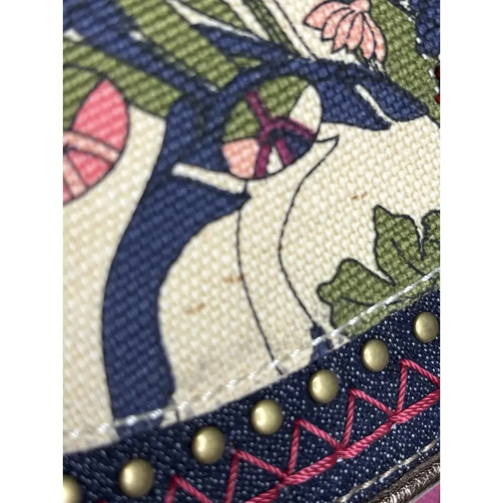 Sakroots Artist Circle Convertible Backpack Crossbody Violet Flower Power Charms - Picture 12 of 12